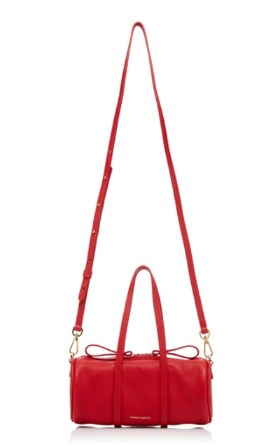 Shop Mansur Gavriel Gym Mini Textured-leather Duffle Bag In Red