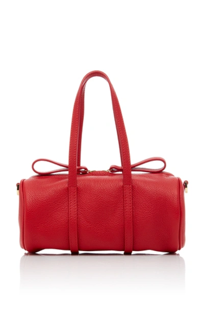 Shop Mansur Gavriel Gym Mini Textured-leather Duffle Bag In Red