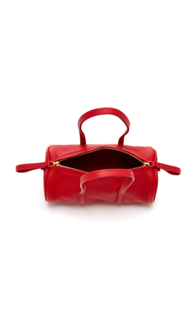 Shop Mansur Gavriel Gym Mini Textured-leather Duffle Bag In Red