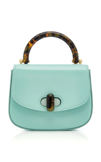 Shop Edie Parker Tortoise-detail Leather Mini Bag In Green