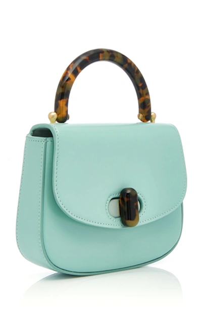 Shop Edie Parker Tortoise-detail Leather Mini Bag In Green