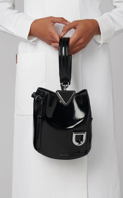 Shop Danse Lente Josh Patent Leather Top Handle Bag In Black