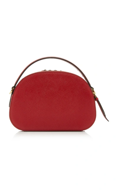 Shop Prada Bandoliera Textured-leather Shoulder Bag In Red