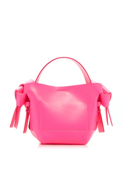Shop Acne Studios Musubi Knotted Leather Shoulder Bag In Pink