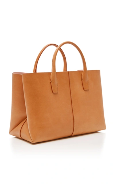 Shop Mansur Gavriel Mini Folded Leather Bag  In Brown
