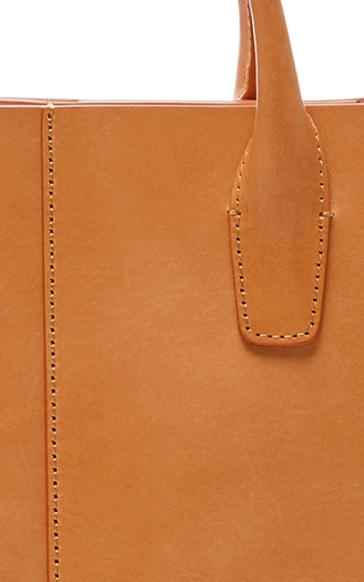 Shop Mansur Gavriel Mini Folded Leather Bag  In Brown