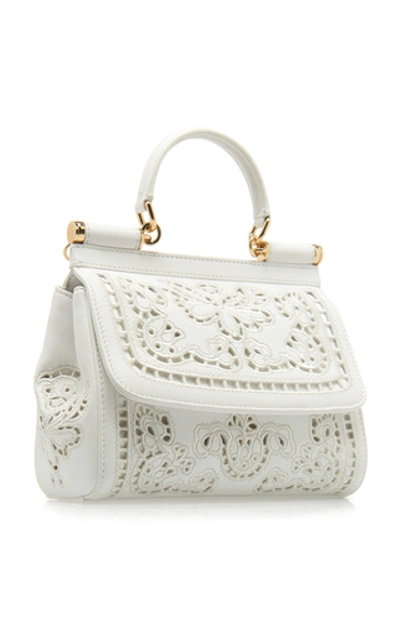 Shop Dolce & Gabbana Sicily Small Leather Shoulder Bag In White