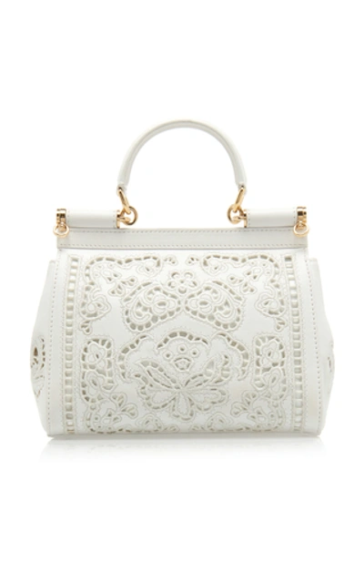 Shop Dolce & Gabbana Sicily Small Leather Shoulder Bag In White