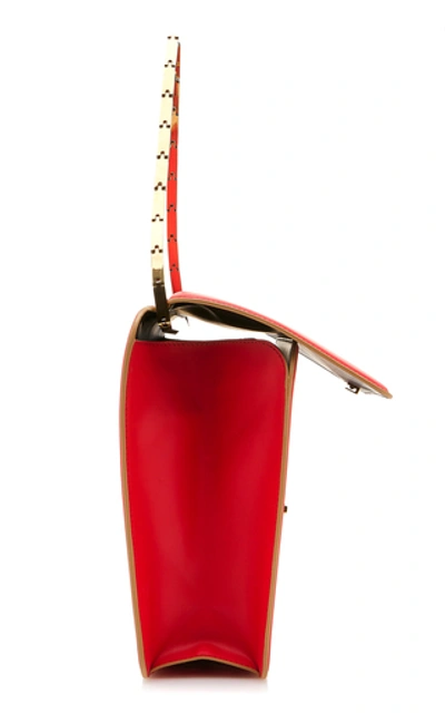 Shop Marni Cachè Leather Shoulder Bag In Red