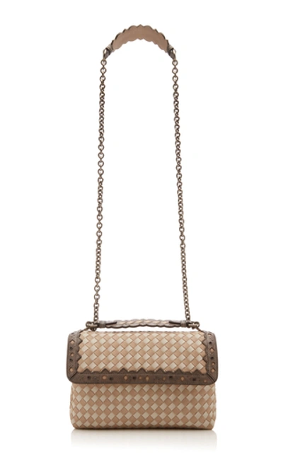 Shop Bottega Veneta Olimpia Small Two-tone Quilted Leather Shoulder Bag In White