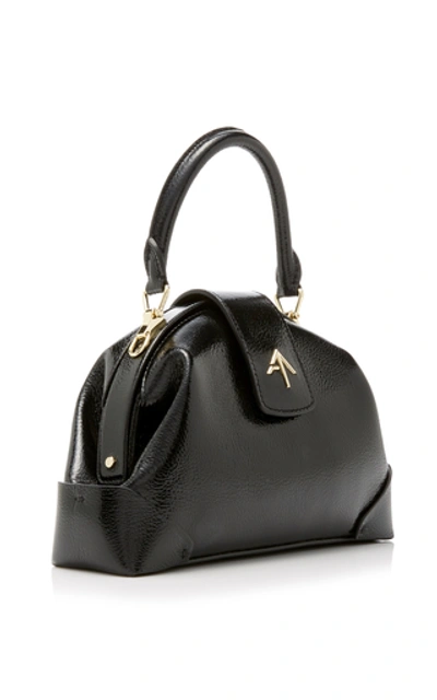 Shop Manu Atelier Demi Patent Leather Top Handle Bag In Black