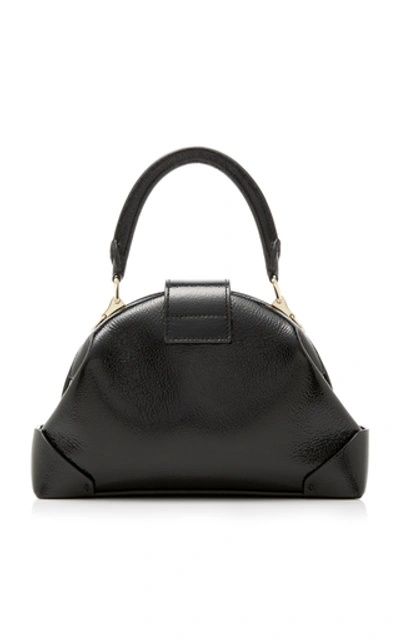 Shop Manu Atelier Demi Patent Leather Top Handle Bag In Black
