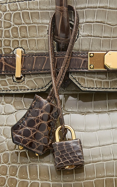 Hermes Birkin Bag 30cm Gris Elephant Porosus Crocodile Gold Hardware