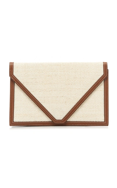 Shop Hunting Season Leather-trimmed Canvas Clutch In Neutral