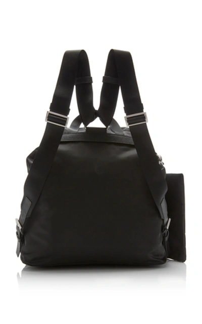 Shop Prada Women's Vela Medium Leather-trimmed Shell Backpack In Black