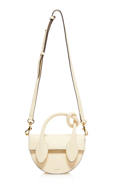 Shop Yuzefi Dolores Knotted Leather Top Handle Bag  In Neutral