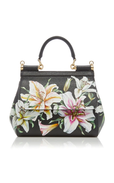 Dolce & Gabbana Sicily small floral-print textured-leather shoulder bag