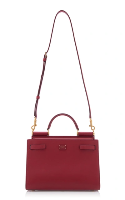Shop Dolce & Gabbana Sicily Leather Top Handle Bag In Red