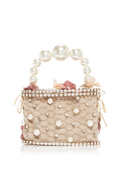 Shop Rosantica Holli Fresia Embellished Gold-tone Top Handle Bag In Neutral