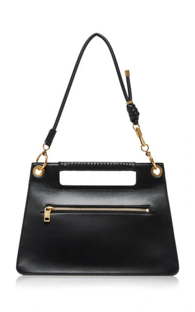 Shop Givenchy Whip Medium Knotted Canvas And Leather Shoulder Bag In Black/white