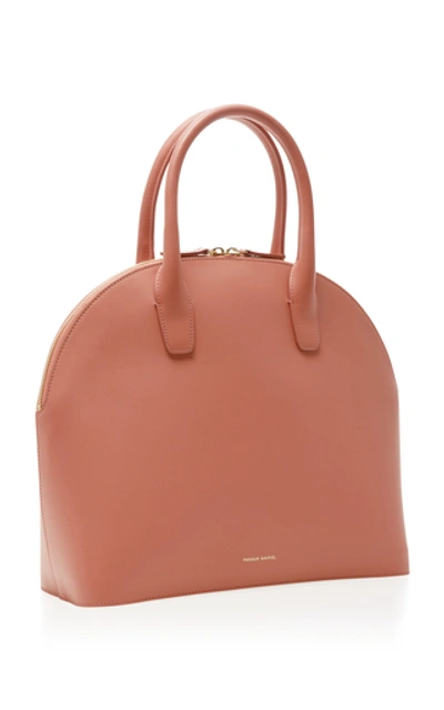 Shop Mansur Gavriel Top Handle Rounded Leather Bag In Pink