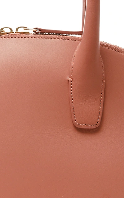 Shop Mansur Gavriel Top Handle Rounded Leather Bag In Pink
