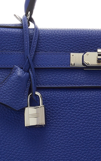 Shop Hermã¨s Vintage By Heritage Auctions Hermès 32cm Blue Electric Clemence Leather Retourne Kelly