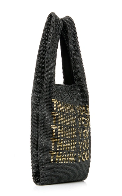 Shop Alexander Wang Wanglock Crystal-embellished Leather Tote In Black