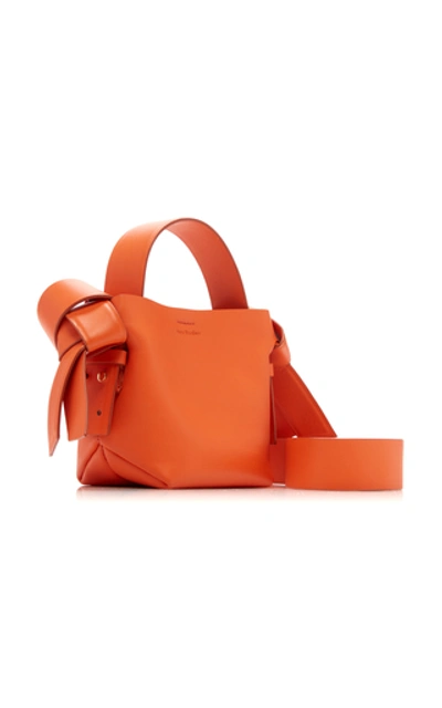 Shop Acne Studios Musubi Mini Leather Shoulder Bag In Orange