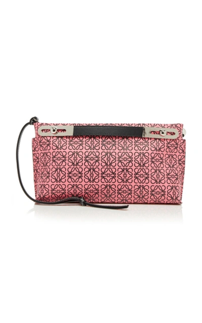 Shop Loewe Missy Repeat Logo Leather Bag In Pink