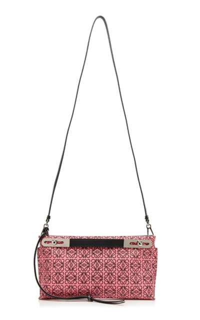 Shop Loewe Missy Repeat Logo Leather Bag In Pink