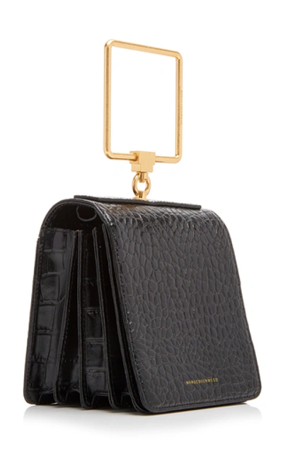 Shop Marge Sherwood Pump Croc-effect Leather Bag In Black