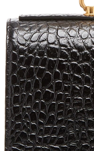 Shop Marge Sherwood Pump Croc-effect Leather Bag In Black