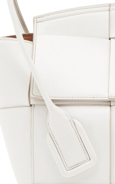Shop Bottega Veneta The Arco 48 Woven Leather Bag In White
