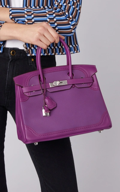 Shop Hermã¨s Vintage By Heritage Auctions Hermès 30cm Anemone Togo Leather And Swift Leather Ghillies Birkin In Purple