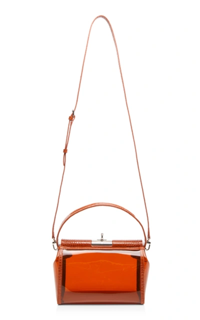 Shop Gu De Water Leather-trimmed Pvc Bag In Orange