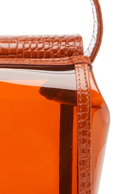 Shop Gu De Water Leather-trimmed Pvc Bag In Orange