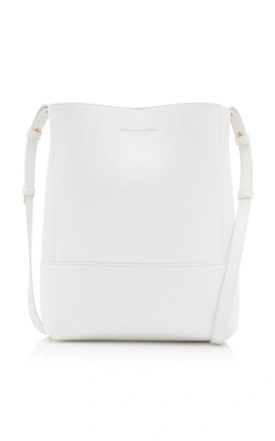 Shop Bottega Veneta Leather Bucket Bag   In White