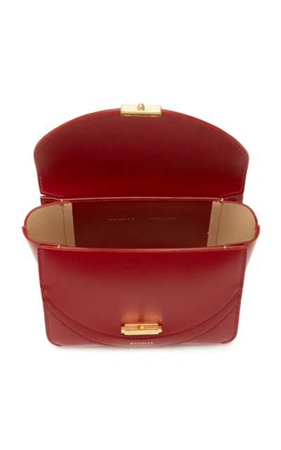 Shop Wandler Luna Mini Leather Shoulder Bag In Red