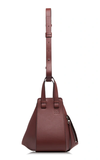 Shop Loewe Hammock Small Leather Shoulder Bag In Burgundy