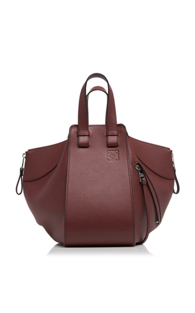 Shop Loewe Hammock Small Leather Shoulder Bag In Burgundy