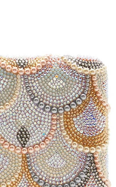 Shop Judith Leiber Scalloped Crystal Seamless Clutch In Multi
