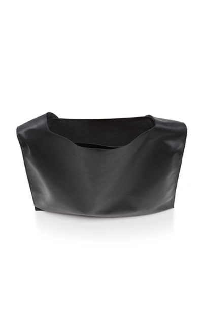 Shop Loewe Bow-detailed Leather Shoulder Bag In Black
