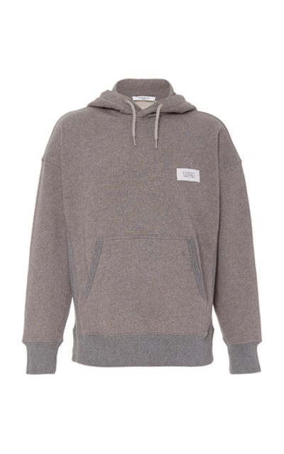 Shop Givenchy Mélange Cotton-jersey Hooded Sweatshirt In Grey