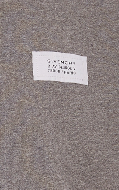 Shop Givenchy Mélange Cotton-jersey Hooded Sweatshirt In Grey