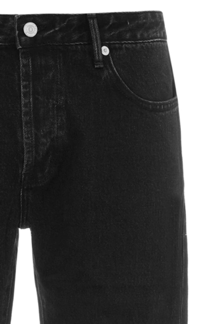 Shop Officine Generale Kurt Low-rise Slim-fit Jeans In Black