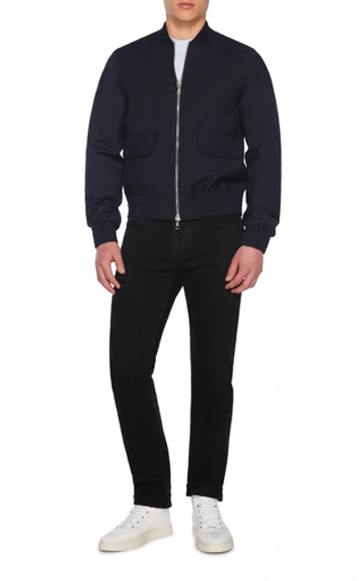 Shop Officine Generale Flynn Waterproof Wool-blend Jacket In Navy