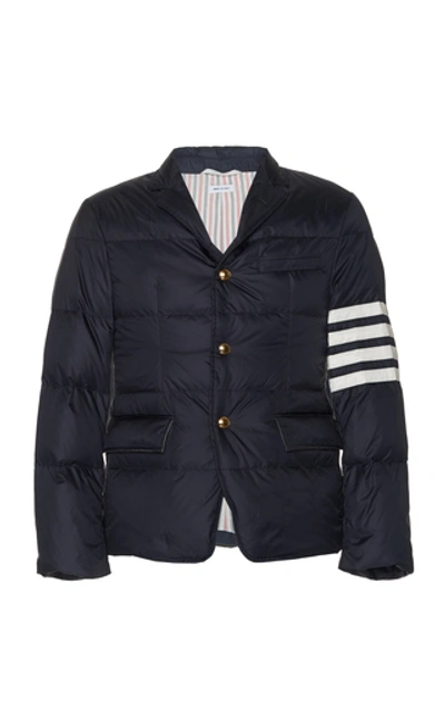 Shop Thom Browne Down-filled Shell Blazer In Navy