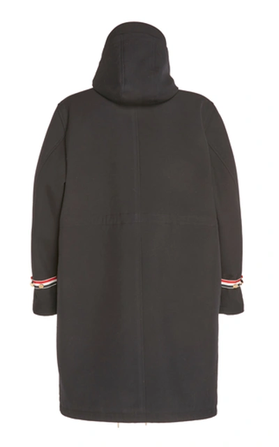 Shop Thom Browne Shell Hooded Parka In Navy