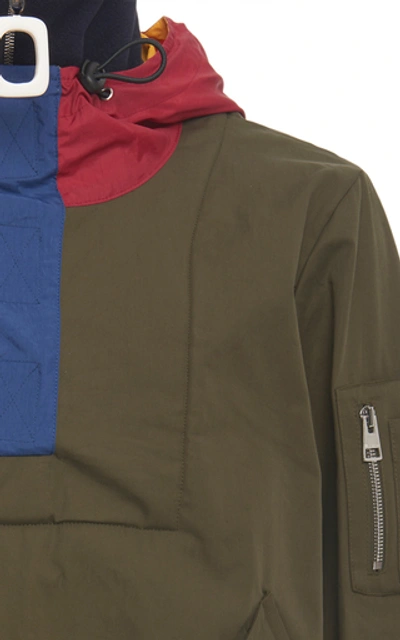 Shop Jw Anderson Funnel-neck Half-zip Cotton Blouson Jacket In Neutral